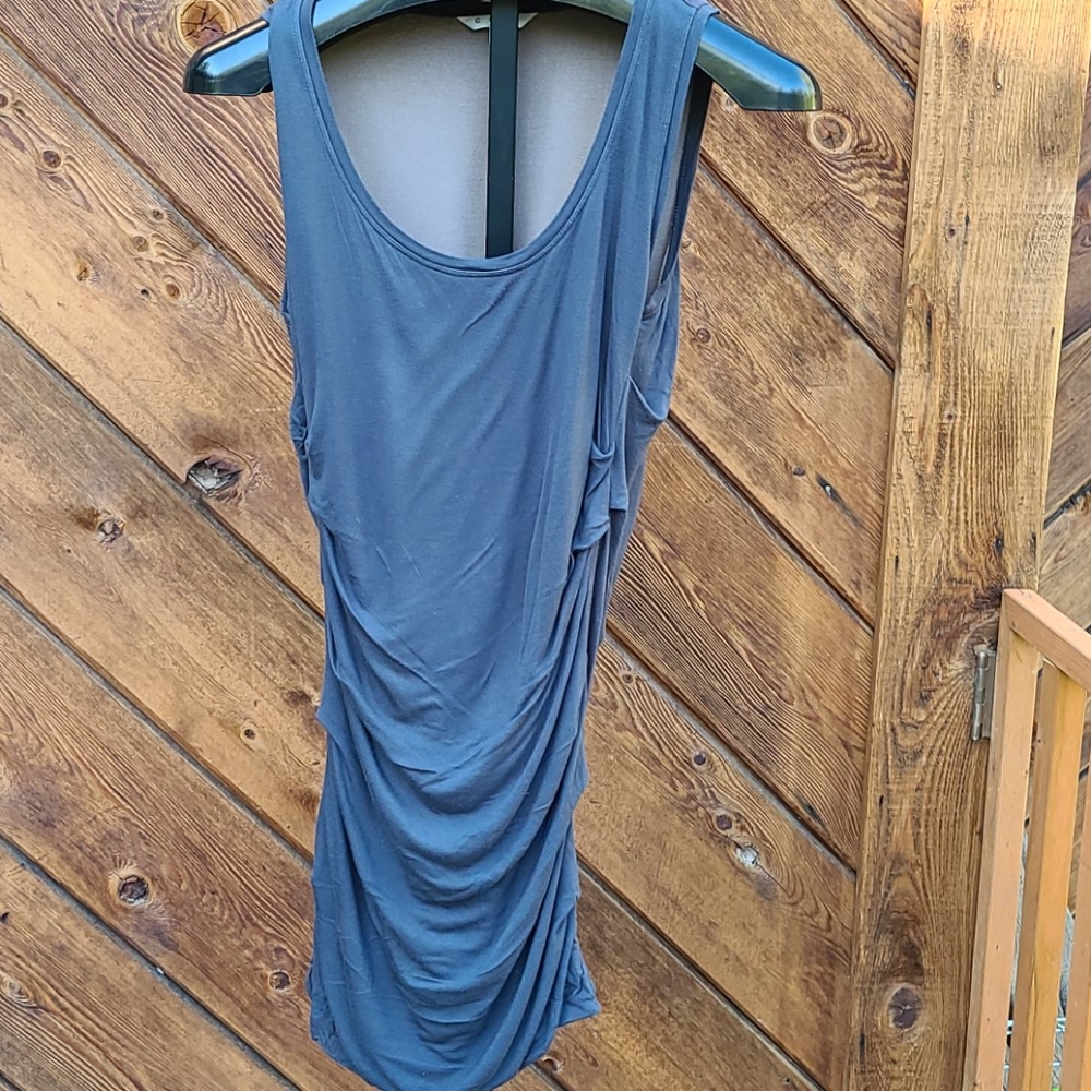 CAbi 288 Ruched  Dark Grey Tunic Tank 586